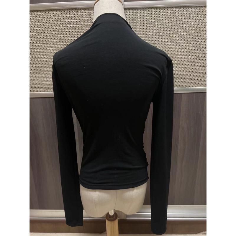 Solid Color Slim Fit Long Sleeved T-shirt for Women's Top
