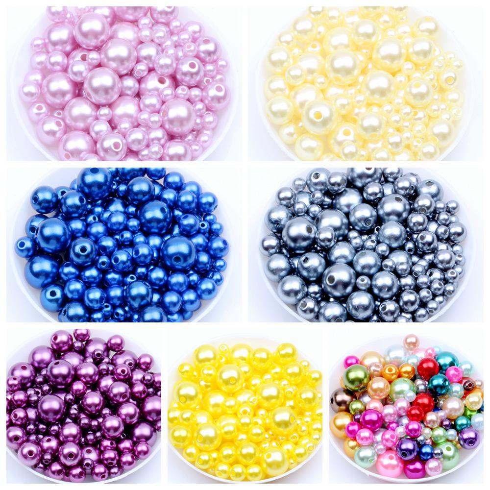 18g Perforated Imitation Pearl Beads: No Peeling/Fading - Cream Glue Hair Clip for DIY Handmade Bracelets & Small Accessories.