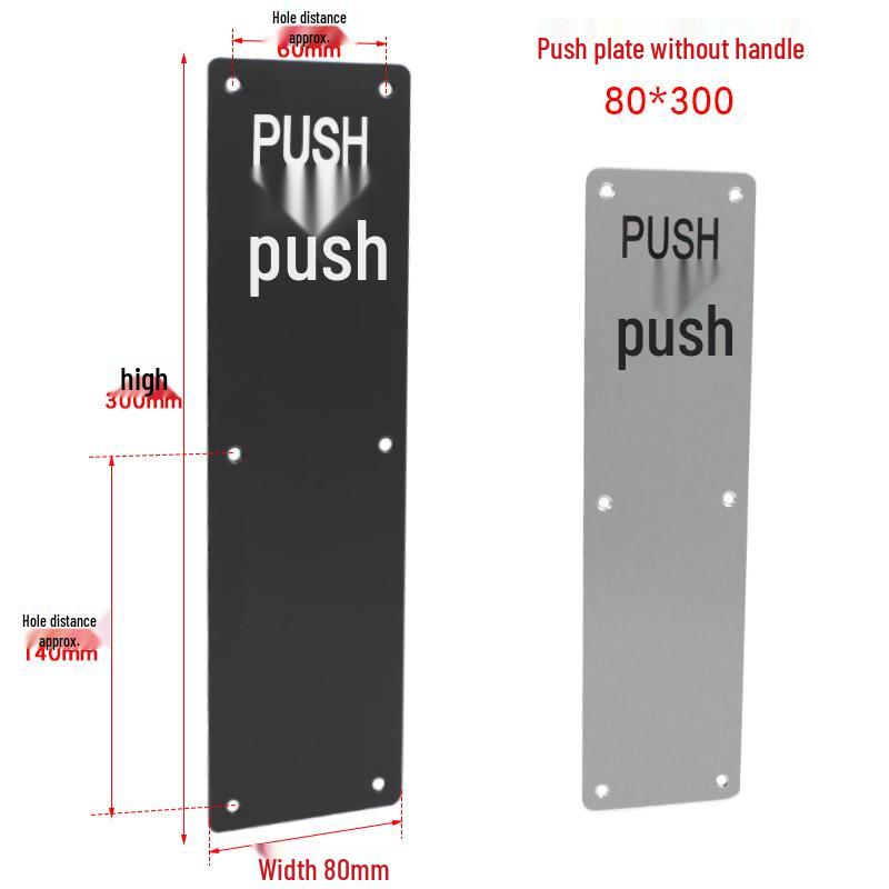 Stainless Steel Fireproof Door Pull Handle with Push-Pull Plate Indicator
