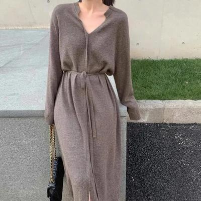 LYRIA Slimming V-Neck Sweater Women's Style New Fashion Dress