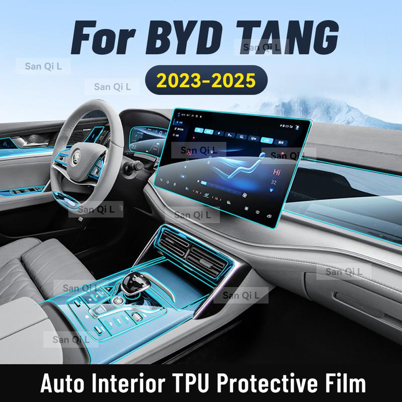 Consola Central Interior de Coche Tablero de Medios Navegación Película Protectora de TPU Para BYD TANG 2024 2025 Pegatina para Coche Accesorios