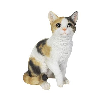 Woobia Chat Calico Assis 25 x 17 x Ornement Figurine Poupée Animal Décoration de Jardin Chat H12321 30.5cm