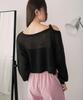 WEGO Mohair Touch Size Black Women's 2-Way One-Shoulder Knit, F,