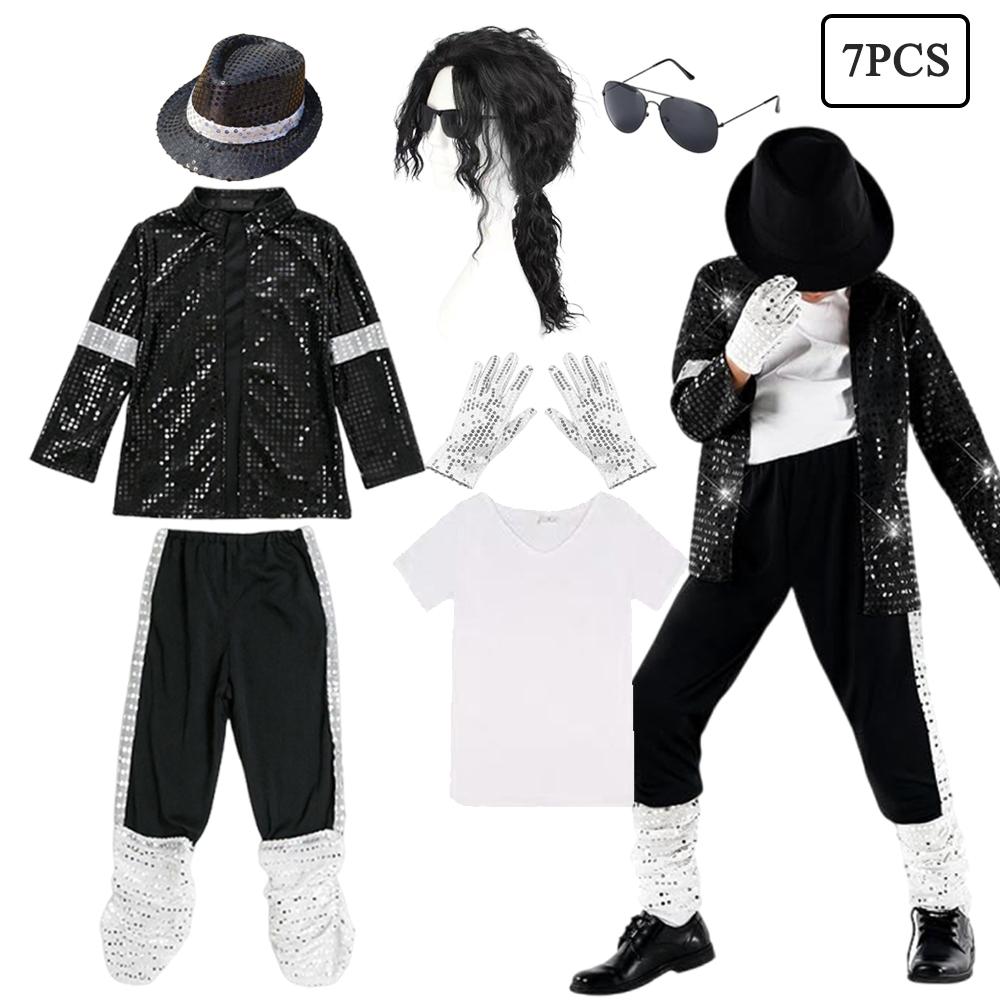 Kids Halloween Cosplay Outfit Boys Dance Show Performance Party Michael Jackson Carnival Pop Star Costume