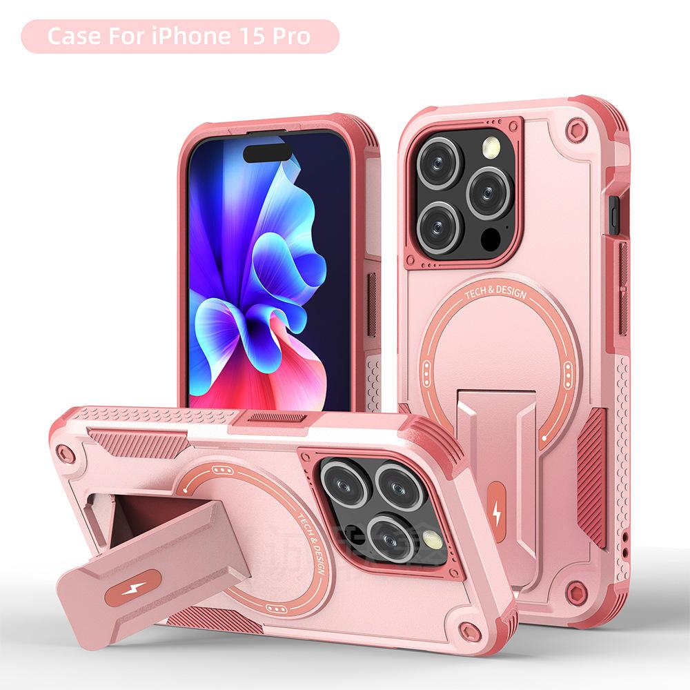 Applicable To Apple 16 Mobile Phone Case Bundesliga Magnetic Charging IPhone 15 Invisible Bracket 14proMax Anti-fall Protection Case