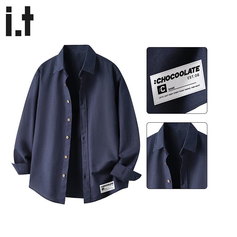Men's Linen Blend Long-Sleeve Casual Shirt