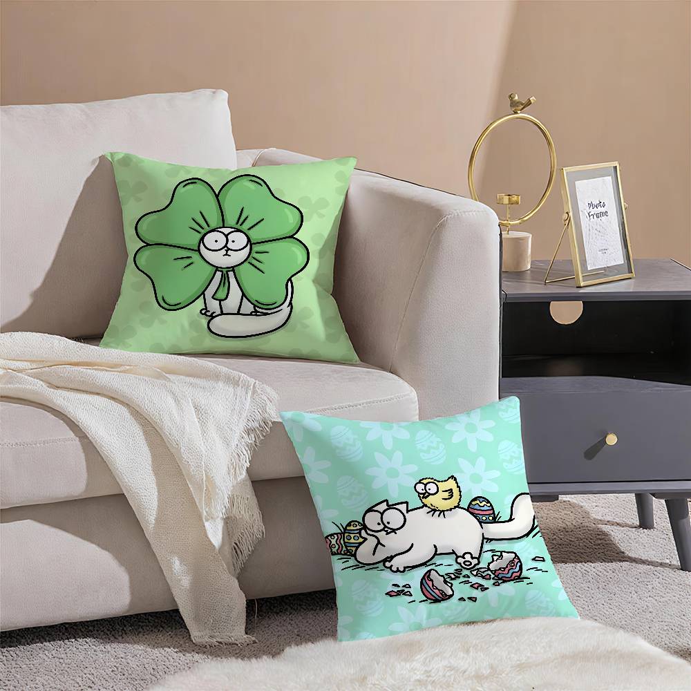 Einfacher Humorvoller Und Lustiger Stil Simons Katze Kissenbezug Komfort Sofa Bett Seidig elegant Unsichtbarer Reißverschluss Dekorative Kissenhülle