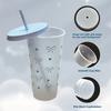 20Pcs Bowknot Plastic Cup with Straw Lid for Ice Coffee Juice Tea Plastic Cup Portable Drinking Bottle Valentine's Day Gift