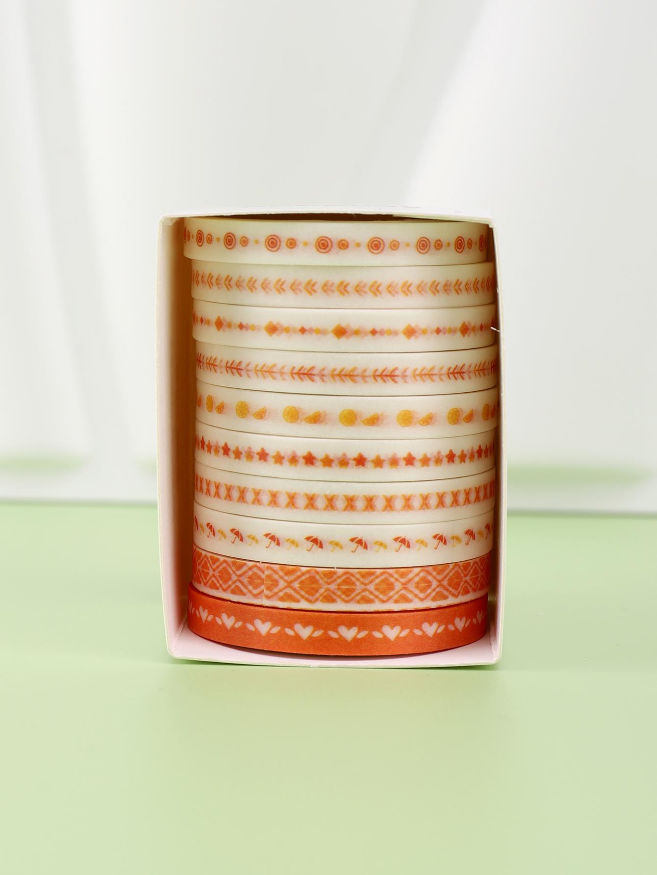 

10rolls/Box Pinstripe Dividing Line Washi Tape Stationery Decorative Tape Colored Masking Tape Scrapbooking Supplies Washi Tape