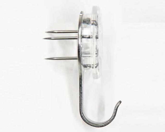 Daiichi Steel Industry Hooks for and Pack of Weight 7kg (Markey) Three-Pin Drywall, Plywood, Wood, Clear, 2, Capacity