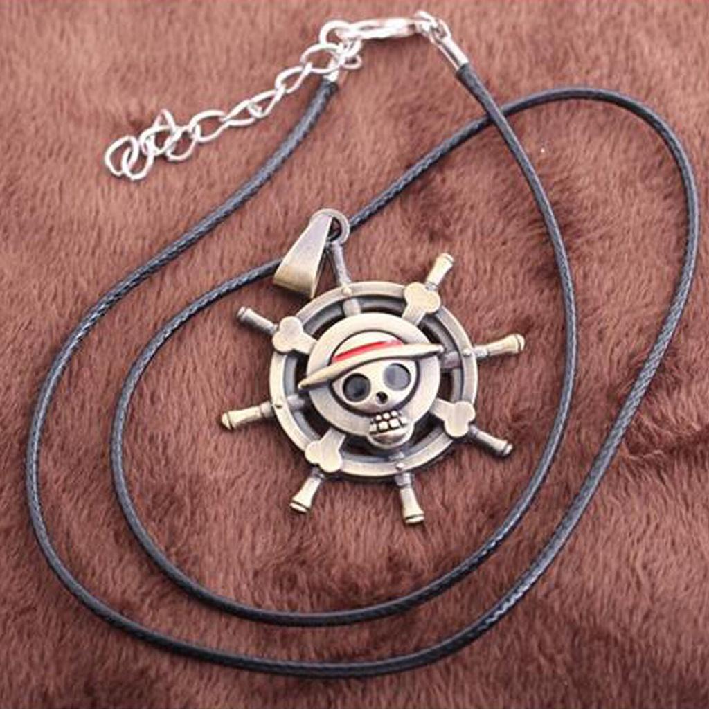 Anime Cosplay New One Piece Luffys Straw Hat Metal Necklacebracelet Pendant