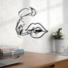 Vintage Metal Lips Wall Art Powder Coated Black Iron Statue Valentine Gift
