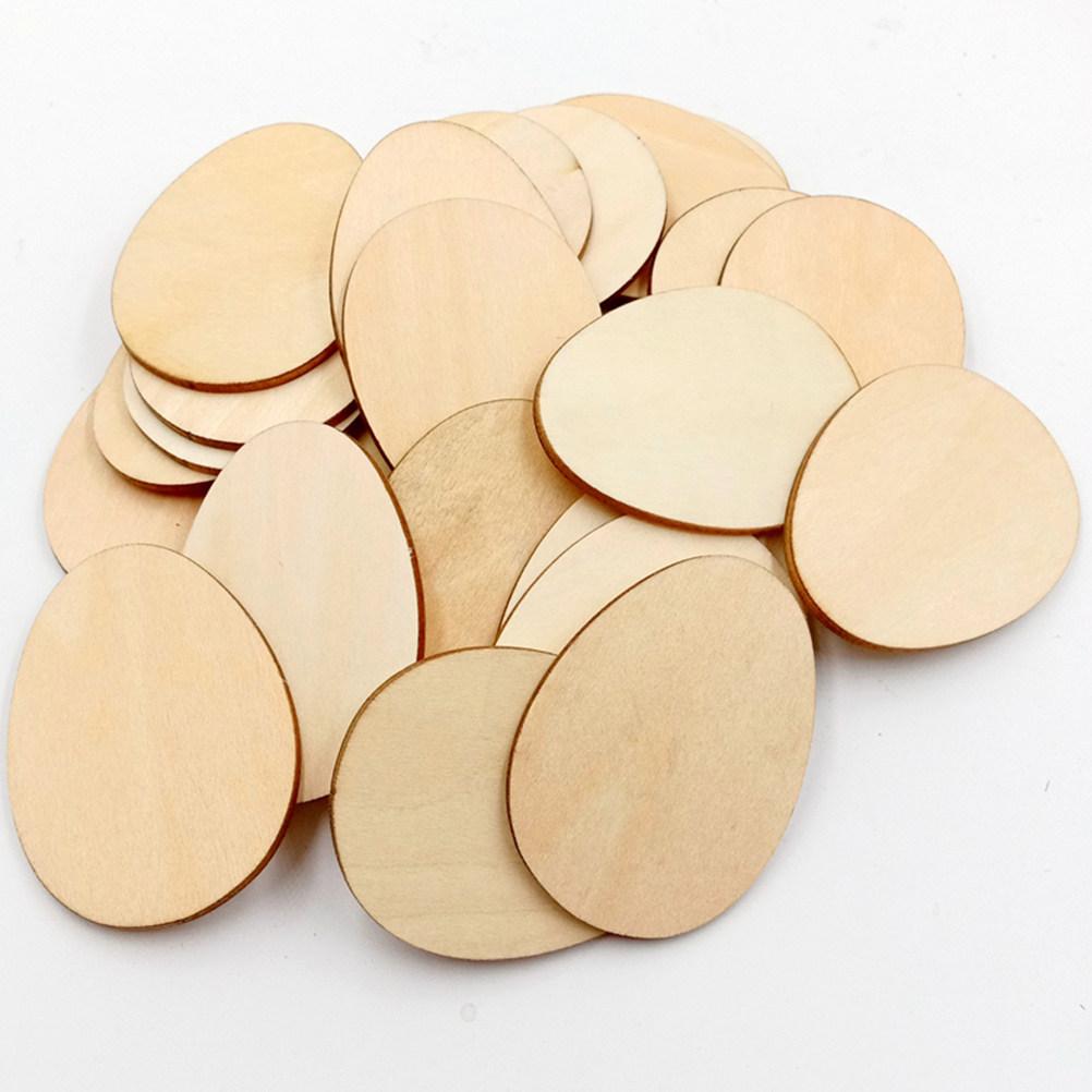 10Pcs 120Mm Egg Shape Raw Wood Crafts Unfinished DIY Decoration Pieces for Painting Stenciling Tags Wall Art Christmas Nursery
