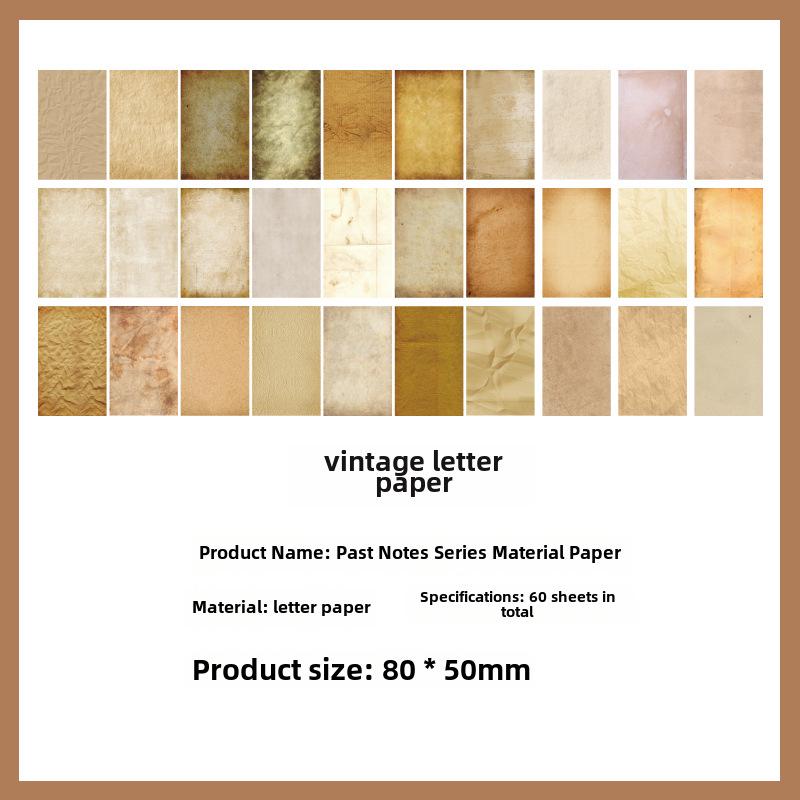 Past Notes Retro Sticker Booklet - Cute & Non-Sticky, 60 Sheets Scrapbooking Paper