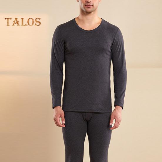2 szt./zestaw Zimowa męska bielizna termiczna okrągły dekolt długi rękaw ciepły gruby wysoka elastyczność dopasowany krój otwarty krok męski zestaw piżamowy sportowy dres