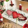 Valentine's Day Placemat Heart Pattern Linen Placemats Love Theme Romantic Desktop Protector Mat for Kitchen Dining