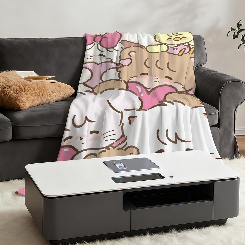 Blanket Throw Cat Super Cosy Plush Living Room Carton Sofa Couch Kawai Childish M-MikkoS-ES Birthday Gifts