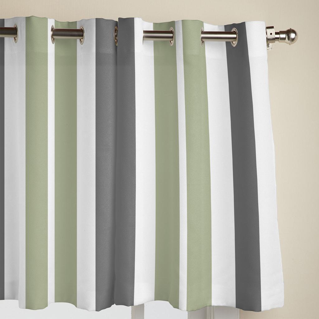 Gray Green Stripes Window Curtains for Living Room Bedroom Curtain Modern Kitchen Blinds Drapes Curtains
