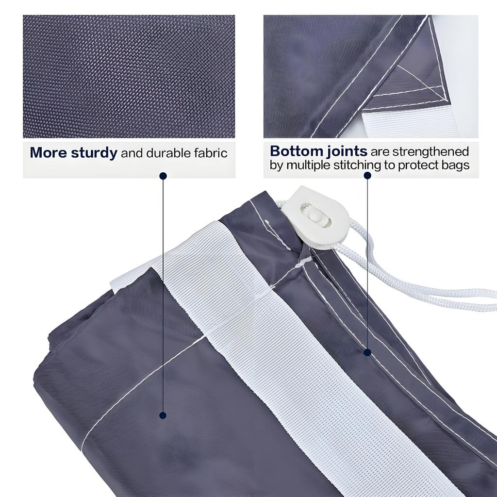 Rip-Resistant Laundry Bag with Shoulder Strap | Collapsible Storage for College Dorm | Durable Nylon Drawstring Design, Grey