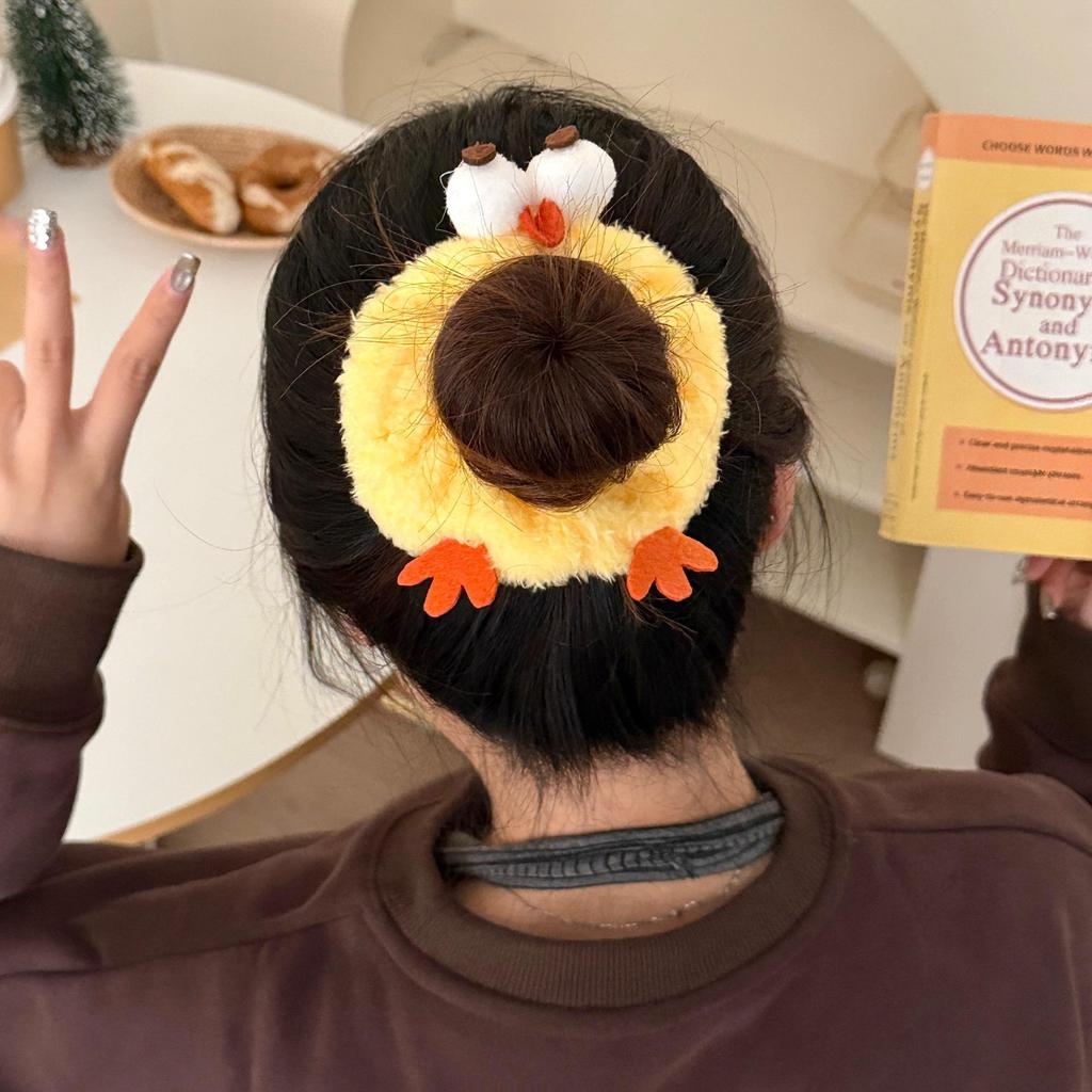 Adorabili Elastici per Capelli Peluche Pulcino: Design a Cuore Dolce per Code di Cavallo & Chignon