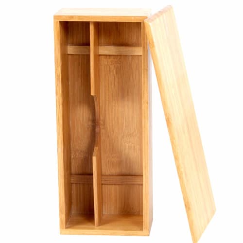 fieldlabo Bamboo Chopstick Holder/Cutlery Case with Lid, Commercial Use (Set of 1)