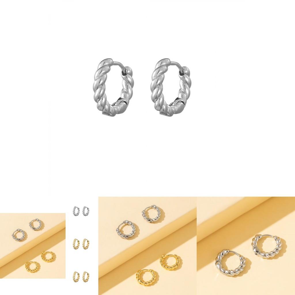 Fashionable Geometric Copper Earrings Versatile Modern Jewelry For Women