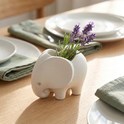 Succulent Planter 3D Printed Elephant Flowerpot Plastic Small Cactus Plant Holder  Home Office