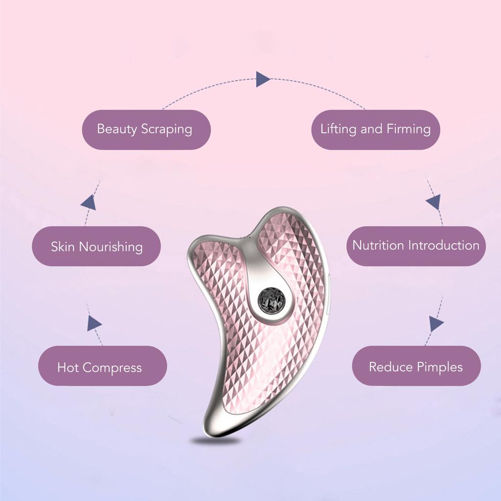 Guasha Tool for Face Skin Tightening Lifting 2 Levels Vibration Scraping Plate Electric Gua Sha Facial Tool Anti Aging
