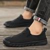 Men's Hand-stitched Leather Slip-on Shoes: Casual, Large Size, Soft Sole for Driving & Outdoor