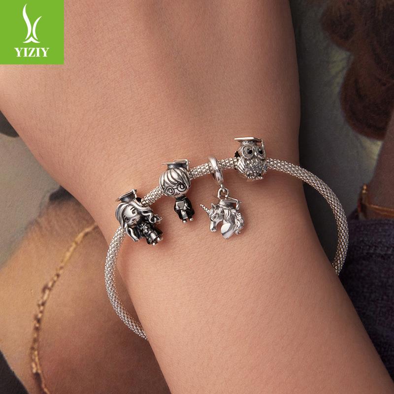 Graduation Season Boy Diy Beaded Accessories Creative Graduation Gift S925 Sterling Silver Beads Loose Beads