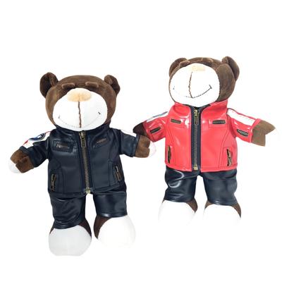 Clothes Doll Plush Toy Doll Locomotive Bear Leather Jacket Doll Shop Gift Boyfriend