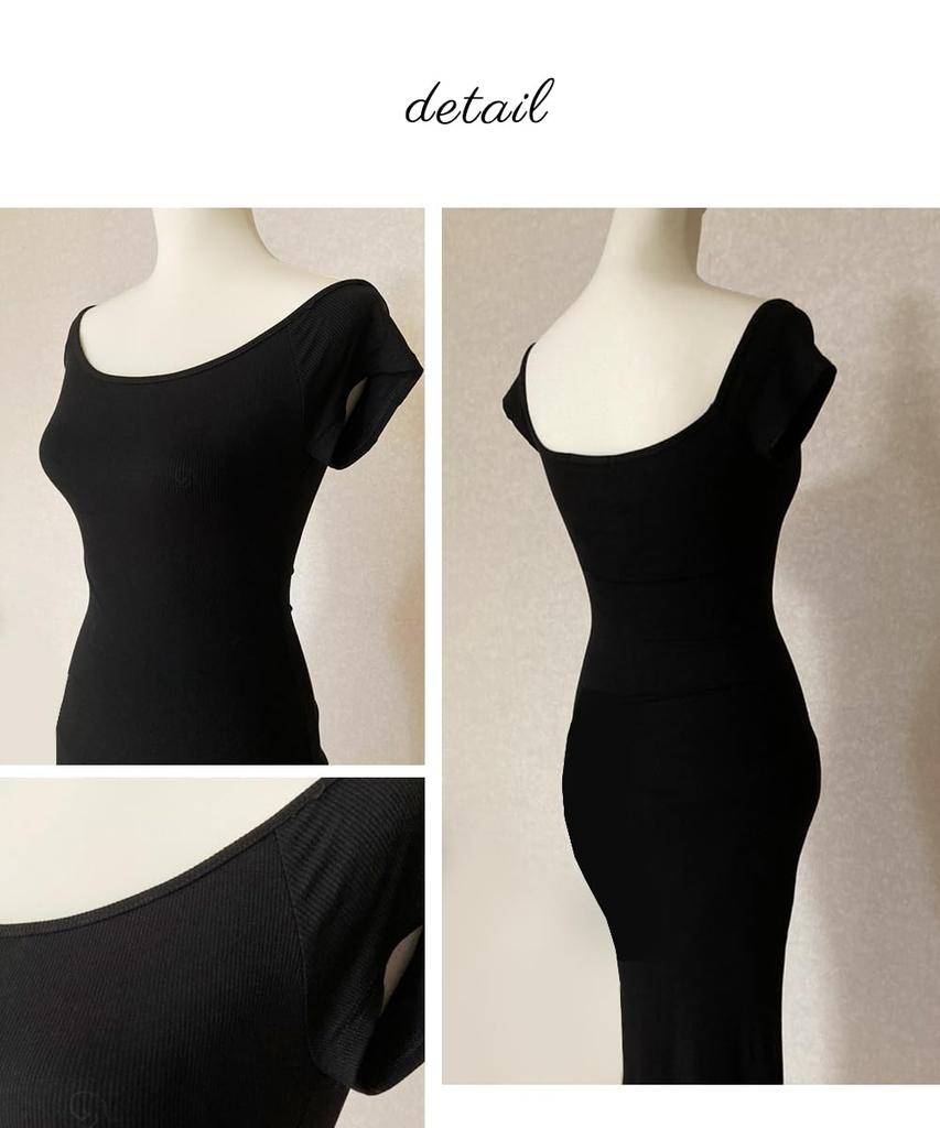 BEYANE Long Cabaret Tight Petite Party Stretch Club Cute Ribbed Maxi Length Dress, Dress, Off-the-Shoulder, Fit, Dress, Black, Long, Off-the-Shoulder,