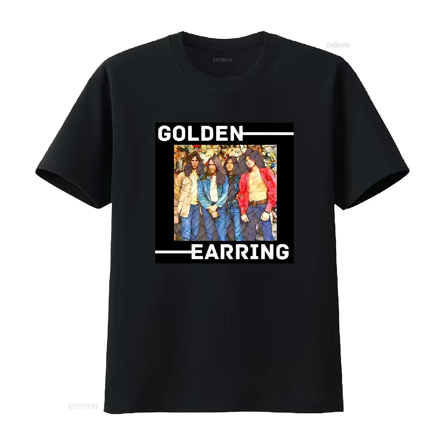 BEST TO BUY Dark Retro Golden Earring Classic Dutch T Shirt S 5XL vintage Washed fashion Top For Everyday Wear Casual Versatile XXXXXL чёрный