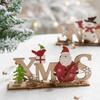 Christmas Table Decorations Wooden Old Man Snowman English Letter Card Desktop Ornaments Christmas Home Decoration Ornaments