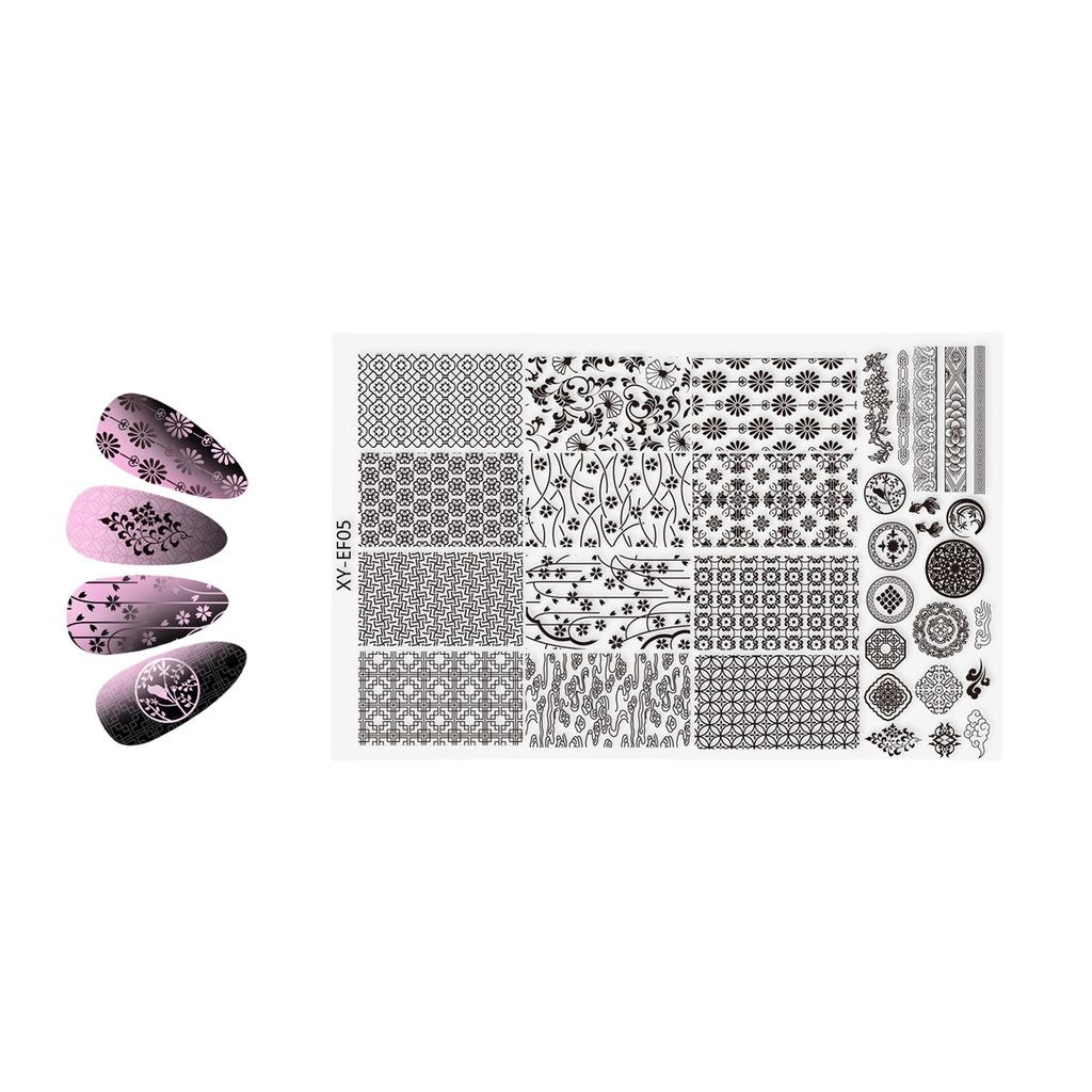 Professional Nail Stamping Plates Floral French Tip Art Templates Stainless Steel For DIY Home Manicure Reusable Tool