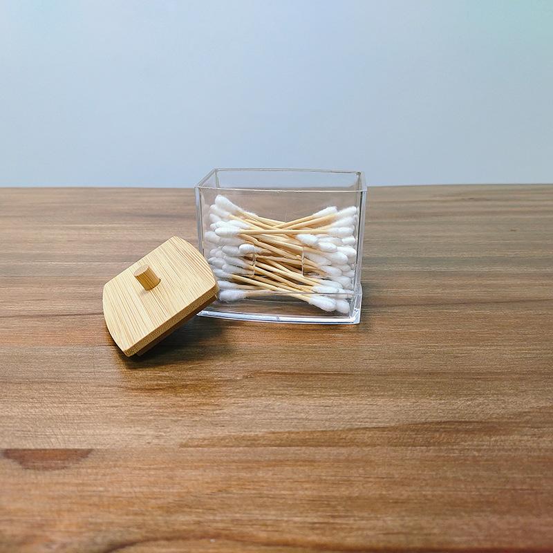 Desktop Square Cotton Swab Dental Floss Portable Plastic Storage Box Transparent Household Dustproof And Waterproof Storag