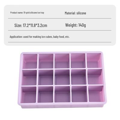 ZISIZ 15-Grid Silicone Ice Cube Tray with Lid