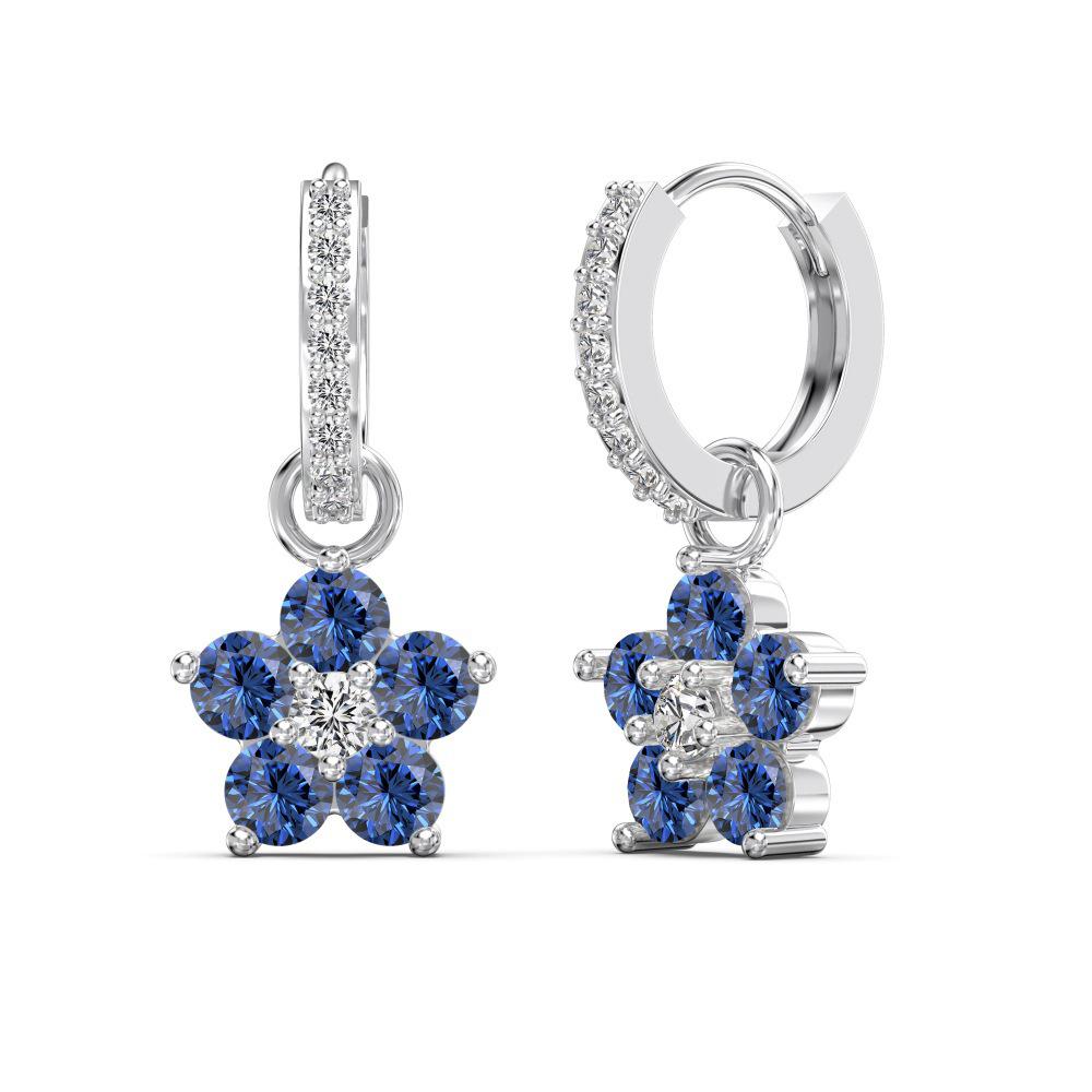 Niche Design Women's S925 Sterling Silver Zircon Hoop Earrings - Christmas Edition