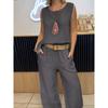 Solid-Color Sleeveless Long Pants Set Solid Sleeveless Vest Trousers Set Women