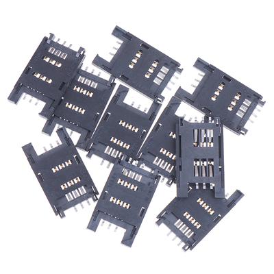 10Pcs Sim Karte Halter Clamshell 6P Handy Kommunikation Karte Halter Sim Karte Slot