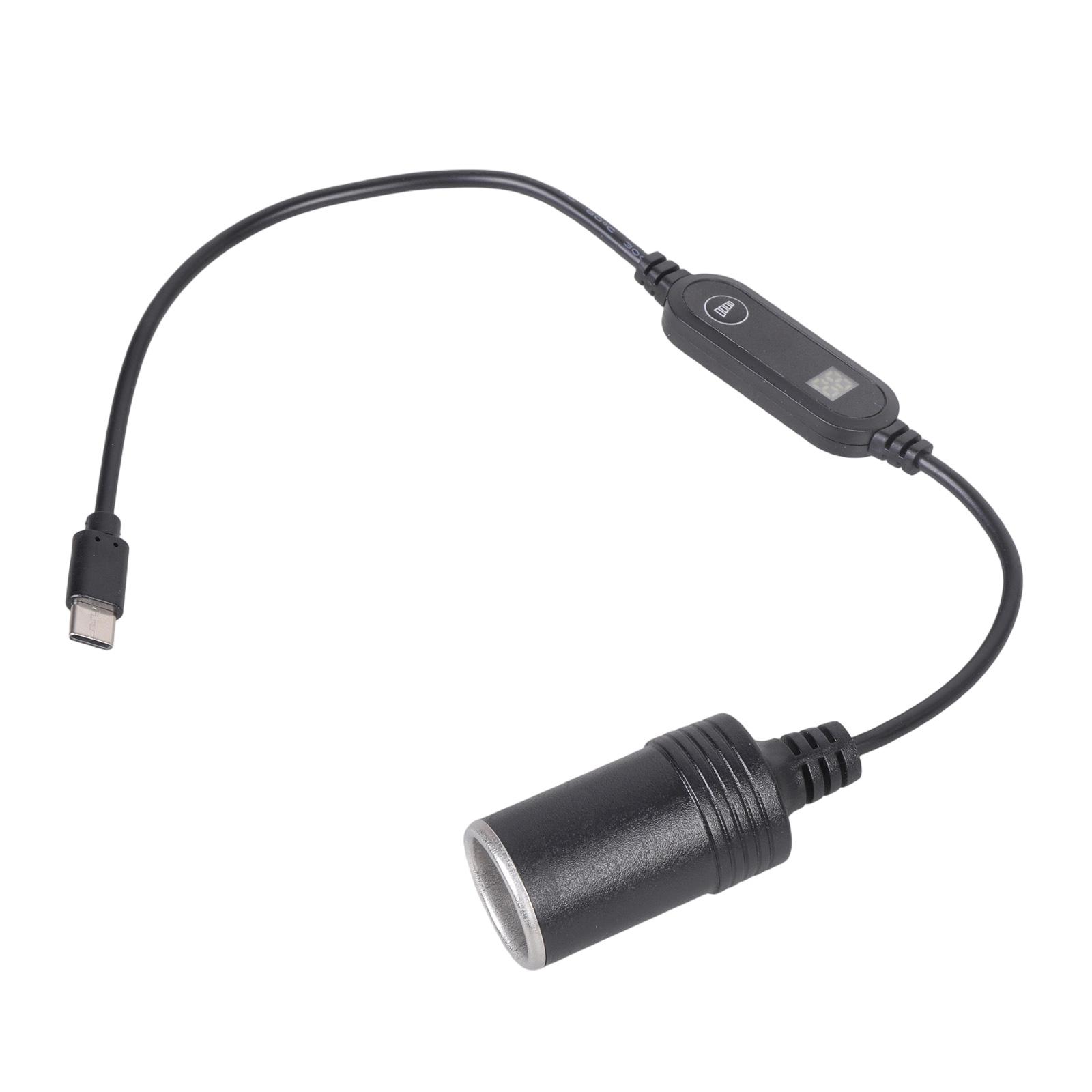 

Digital Display USB C to 12V Car Charging Socket Adapter Suitable for Powering Dashs Cams and Other Vehicle Electronics 1