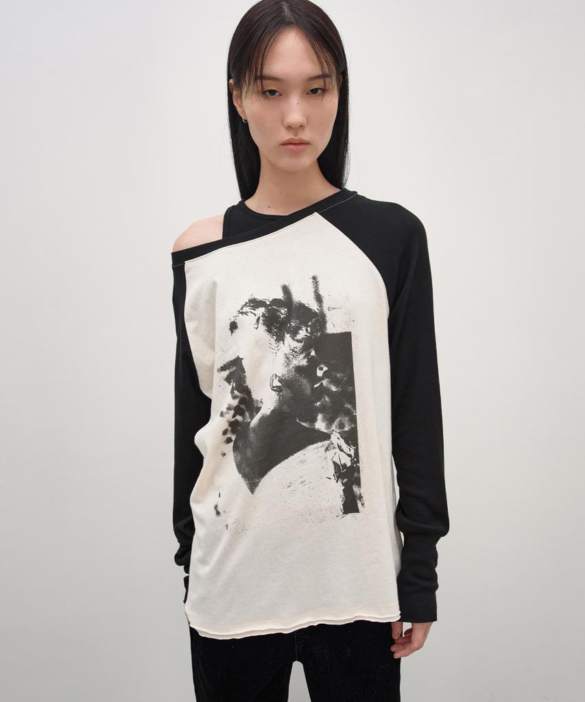 INSILENCE WOMEN Graphic Washed Raglan T-Shirt Black