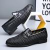 Summer men's shoes hollow breathable foot casual leather shoes men's one-pedal trend versatile hand-woven