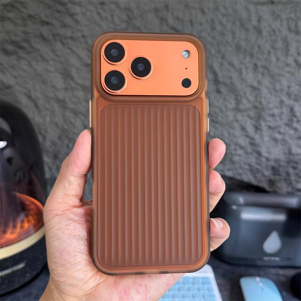 Luxury Corrugated 3D Stripes Matte Case For iPhone 17 Pro Max Air 16 15 14 13 12 Soft Edge Silicone Shockproof Bumper Back Cover