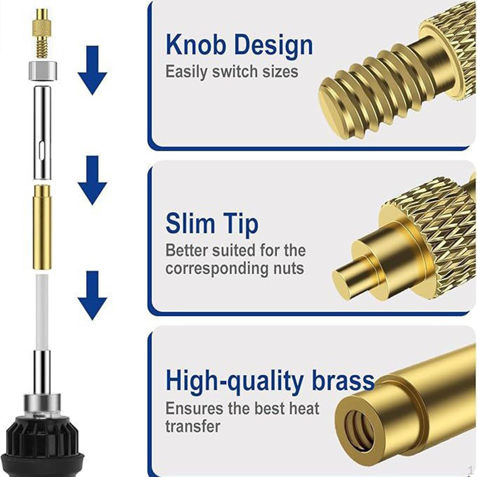 

Threaded Inserts Soldering Tips Set Professional Electric Iron Kit