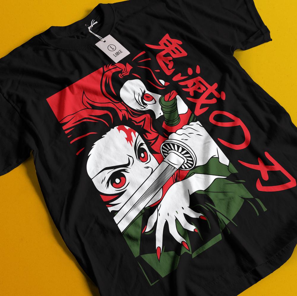 Demon Slayer Shirt Tanjiro Tshirt Nezuko T-Shirt Muzan Doma Tee Inosuke Zenitsu