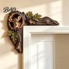 Decorative Accents for Reading Nooks Chipmunk Tree Door Topper, Squirrel Owl Wooden Frame Sign, Funny Whimsical Rustic Home Wall Animals Corner