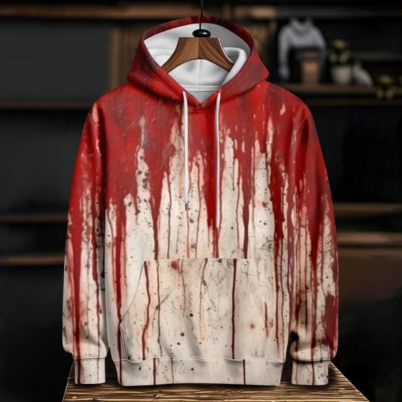 Spring And Autumn Fashion Men's Hoodie Bloody Wound 3D Print Hoodies Street Casual Boy Sweatshirt Men's Oversized Top Clothing