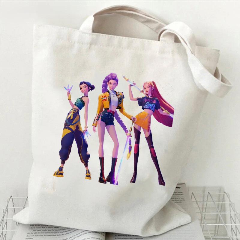 Hot sale Kpop Korean Witch Hunter Girls Group printed canvas bag for women's daily shopping bag