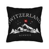 Switzerland Swiss Flag Mountains Pillowcase Printed Polyester Cushion Cover Decor Europe Throw Pillow Case Cover Seater Square